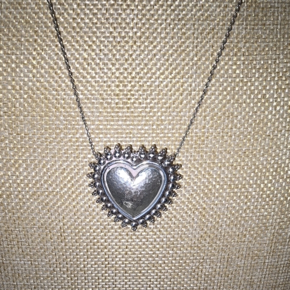 Brighton Telluride Heart Silver Plated Boho Western Pendant Necklace - Picture 5 of 11
